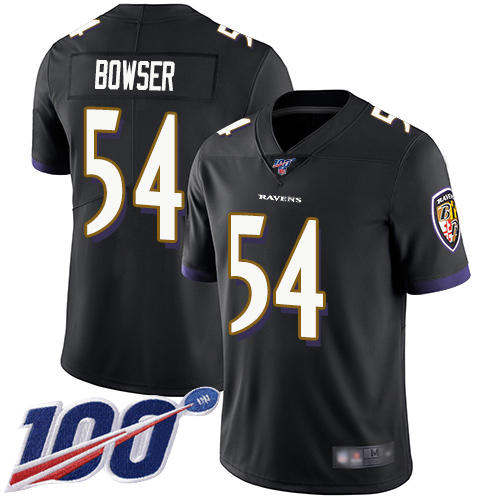 Baltimore Ravens Limited Black Men Tyus Bowser Alternate Jersey NFL Football #54 100th Season Vapor Untouchable